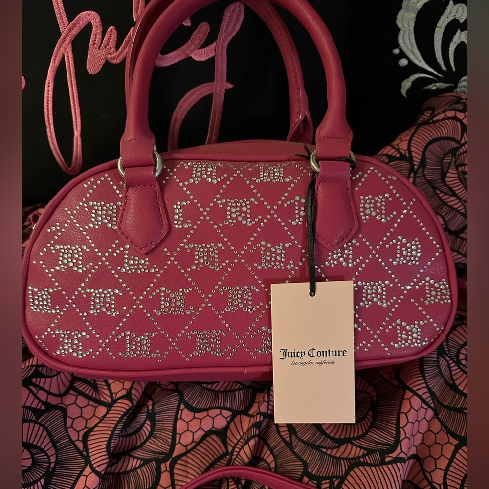 Juicy Couture Pink Handbag with Rhinestone Details